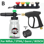 Pressure Washer Water Gun Kit for Car Cleaning Hose Connector For Karcher Nilfisk Parkside Bosch Quick Connector Nozzles
