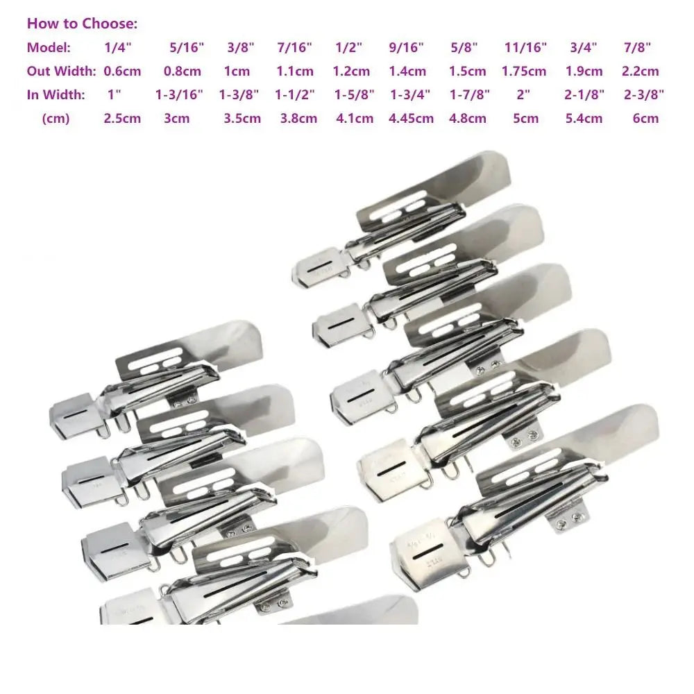 Adjustable Steel Sewing Binder Folder Attachment for Cylinder Bed Machines, Multiple Sizes