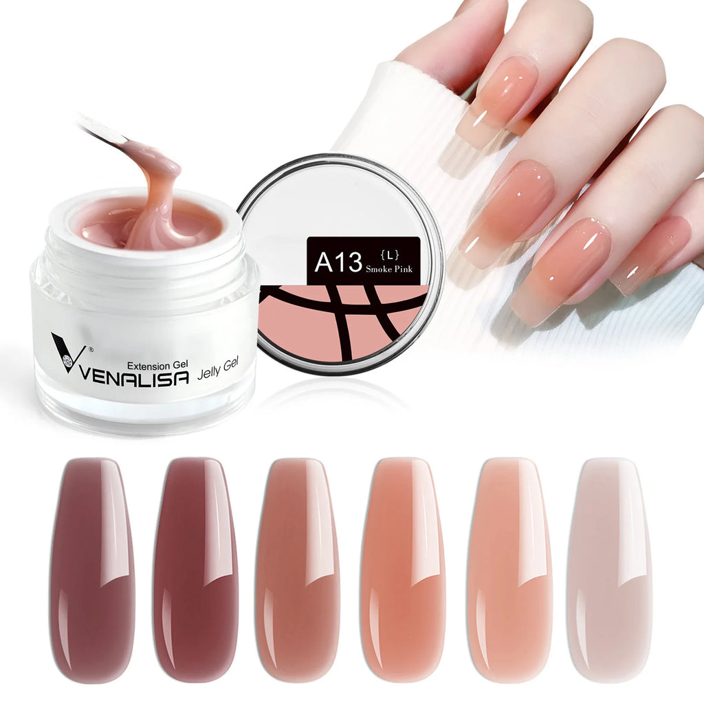 VENALISA Jelly Builder Gel 50ml Pink Nude Soak Off UV LED Hard Gel Nail Extension