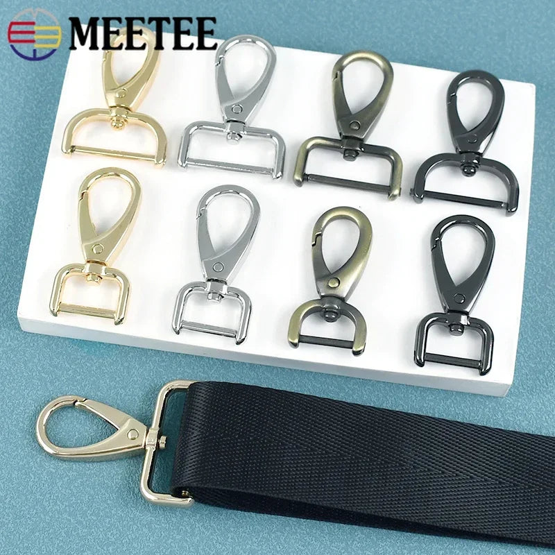 2/4Pcs Meetee 13-38mm Metal Buckle Detachable Lobster Clasp Bag Strap Clip Buckles Webbing Handbag Snap Hook DIY Accessories