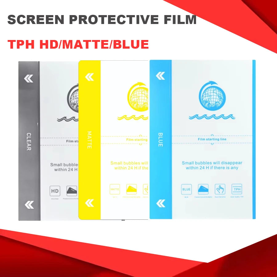 50PCS TPH HD CLEAR MATTE BLUE Flexible Hydrogel Film Mobile Phone Screen Protector For Cut Machine