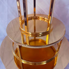 Gold Metal Cake Stand Set Round or Square Dessert Display Pedestal, 2pcs/3pcs or Single