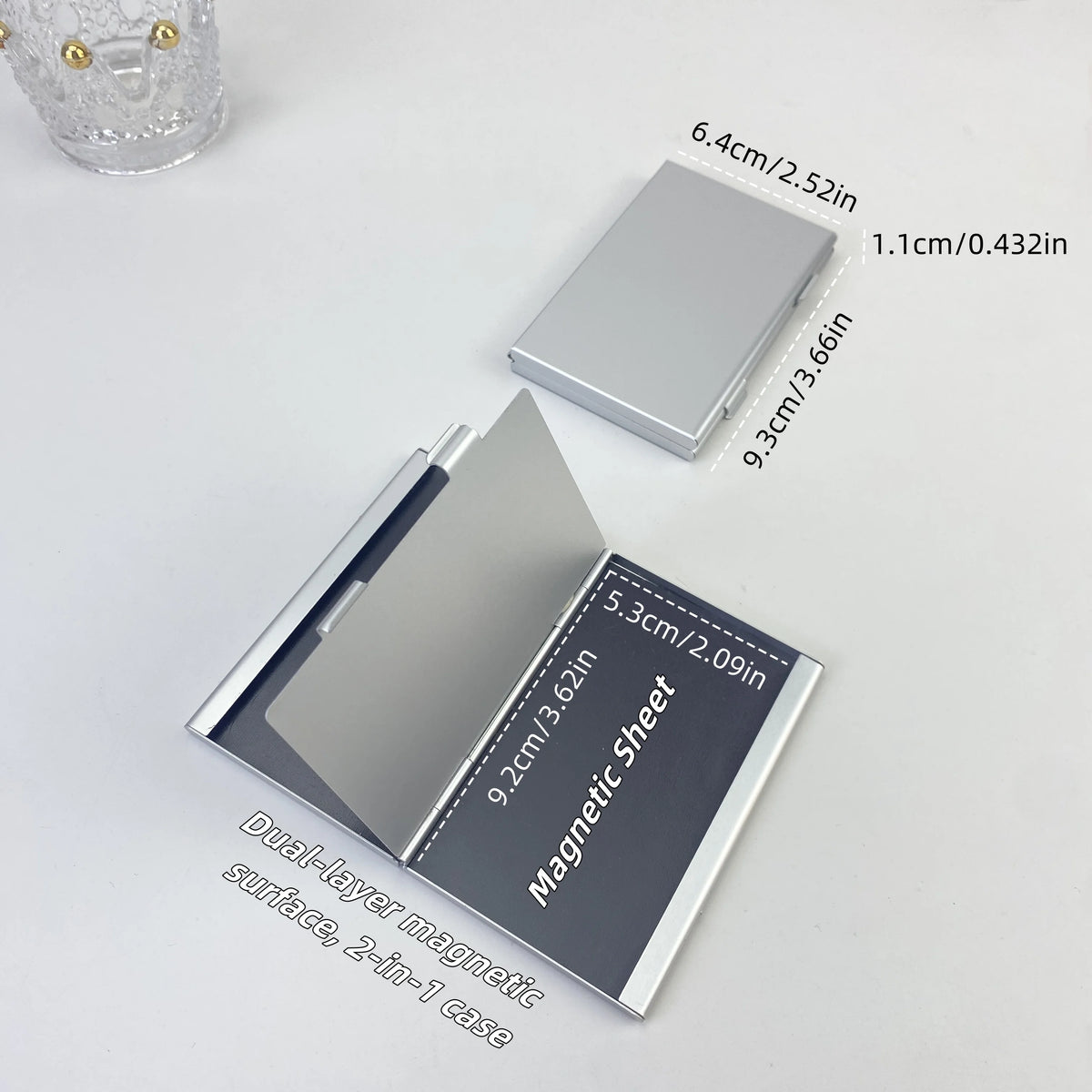 Ultra-Thin Aluminum Dual-Layer Magnetic box DIY Compact - Refillable Case for Eyeshadow & Blush