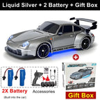 4WD RC Drift Car With LED Light 2.4G Radio 20KM/h High Speed Remote Control Racing Cars Vehicle Model Toy Gift for Boy Girl Kid