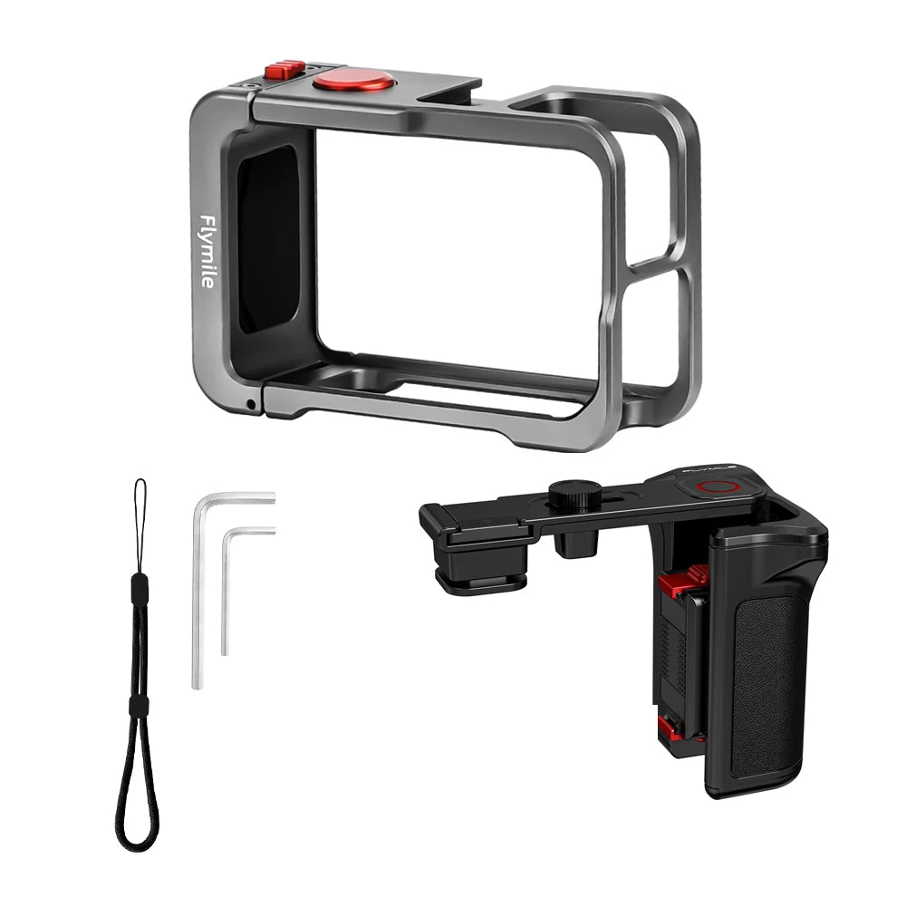Flymile Action 5 Cage Metal Protective Case for DJI Osmo Action 5 Pro Accessories Expansion Mounts Frame With Buttons