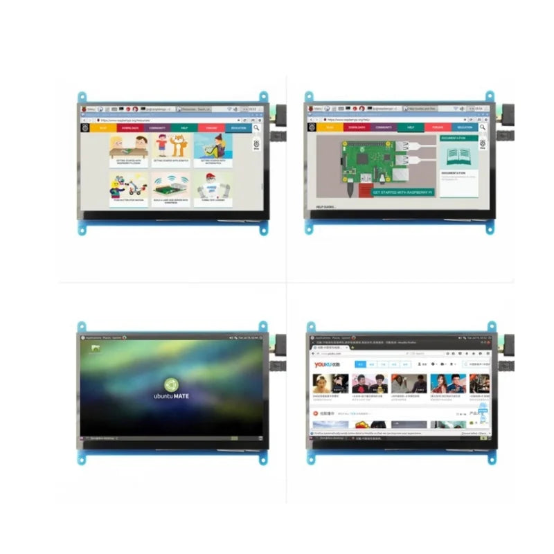 7 Inch Raspberry Pi 4/3/2/B/B+/A+ Monitor 1024x600 IPS 5-Points Capacitive Touchscreen Drive Free HDMI Display For Win 7/8/10