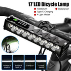 Bicycle Light Front 8/17LED 25500Lumen Bike Light 10000mAh Waterproof Flashlight USB Charging MTB Road Cycling Lamp Accessories