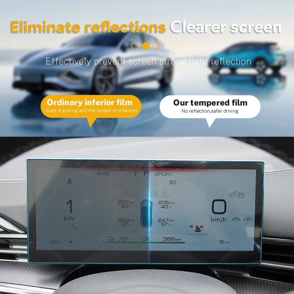 For BYD Seal 2023-2025 Instrument and Navigation Screen HD Tempered Glass Protector Display Screen Protection Accessories