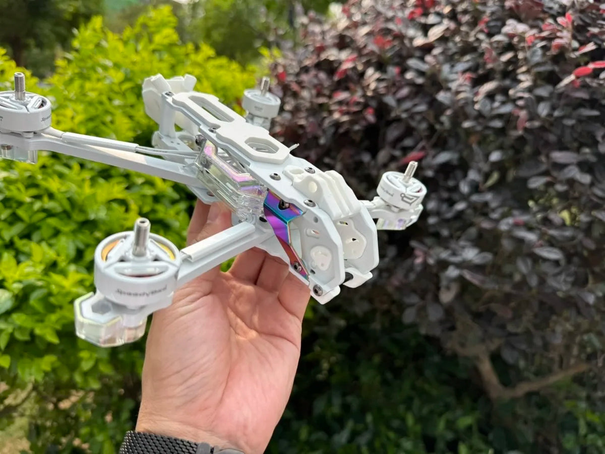 SpeedyBee Mario 5 FPV Drone Frame Kit Unassembled White with LED Channel Arms