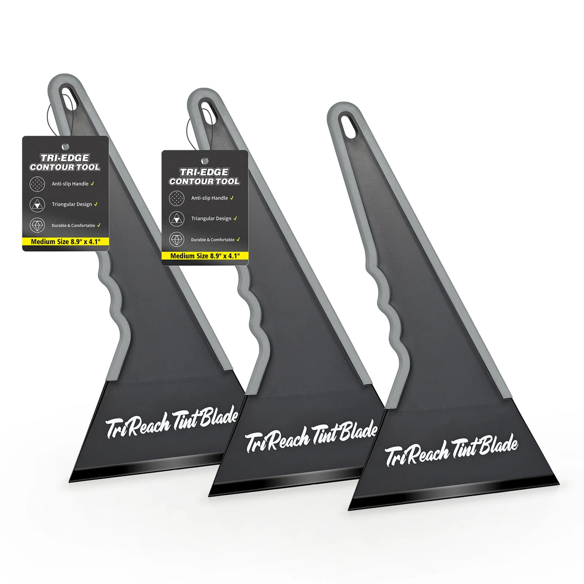 FOSHIO Triangle Contour Squeegee Set 3pcs for Car Vinyl Wrap Window Tint Film