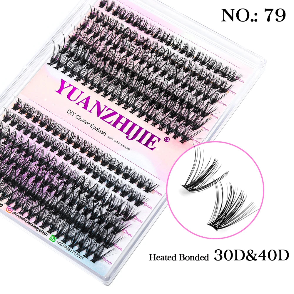 YUANZHIJIE Individual Eyelashes Makeup Cilios Cluster Eyelash Extension Wispy C/D Curling Volume Black Soft False Eyelash Makeup