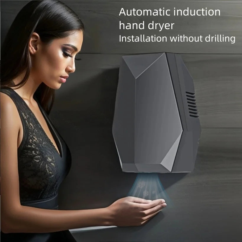 GMDQ Mini Fully Automatic Induction Hand Dryer 1600W Automatic High-speed Warm Air Hand Dryer