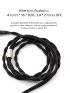 FAAEAL Replacement Cable 3.5/2.5/4.4mm Upgrade Wire For Hifiman SUNDARA Ananda HE4XX HE400SE Denon AH-D600 SONY MDR Z1R Headsets