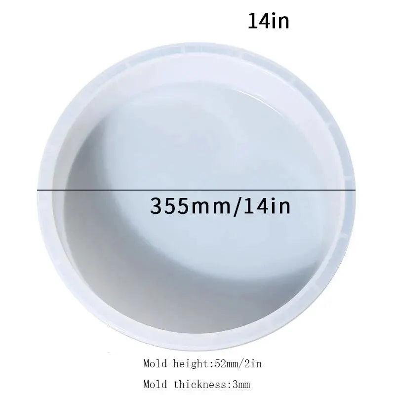 60cm Ocean Big Round Rectangle Table Resin Mold Oversize Round Table Ornaments River Table Silicone Mold Resin Casting Making