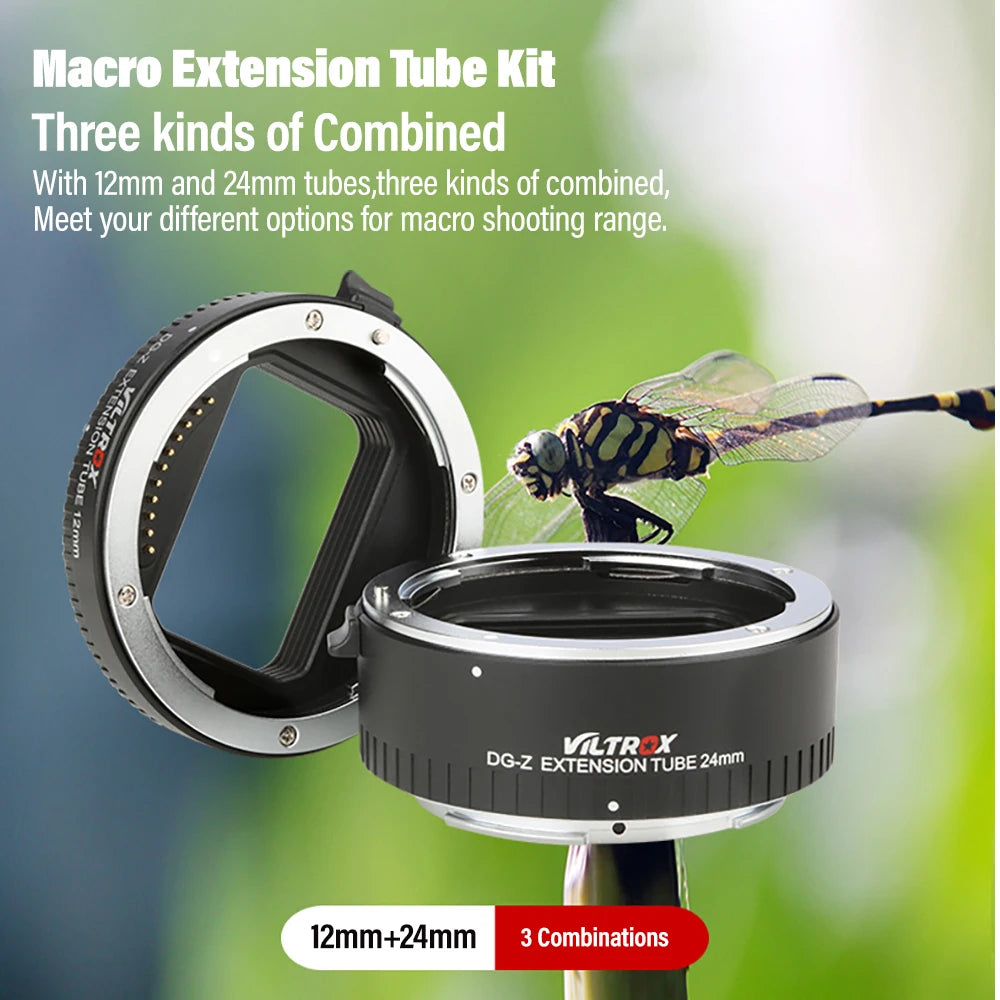 Nikon Z Auto Focus Viltrox DG-Z  AF Macro Extension Tube Lens Adapter for Nikon Z mount Camera Lens Z6 II Z7 Z50 Z7 II Z5 Z9 Zfc