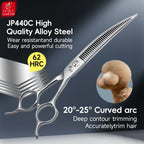 Fenice Master Series 7.25 Inch Multi-Functional Pet Dog Grooming Magic Scissors Curved Chunker Shears Tools JP440C 75%-80% Trim