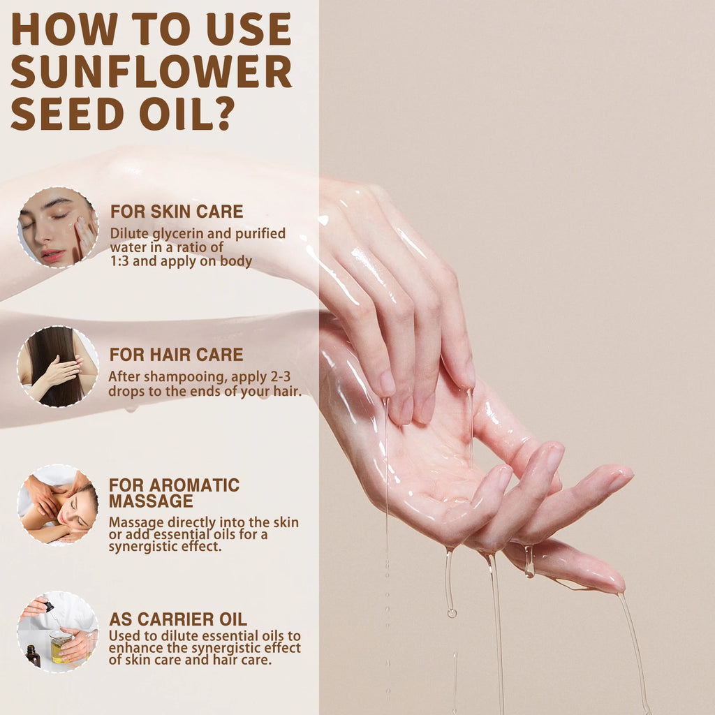 USDA Organic Coconut Oil for Skin Face Hair Cold-Pressed Sweet Almond Moroccan Argan Sunflower Seed Oil for Massage Moisturize