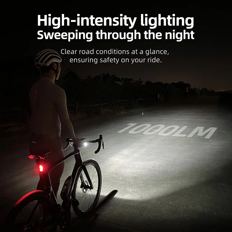 CYCLAMI X7 Lights Smart Headlights  USB Rechargeable Road Mountain Bike Front light 1000 Lum Replaceable Battery Gopro Mountable