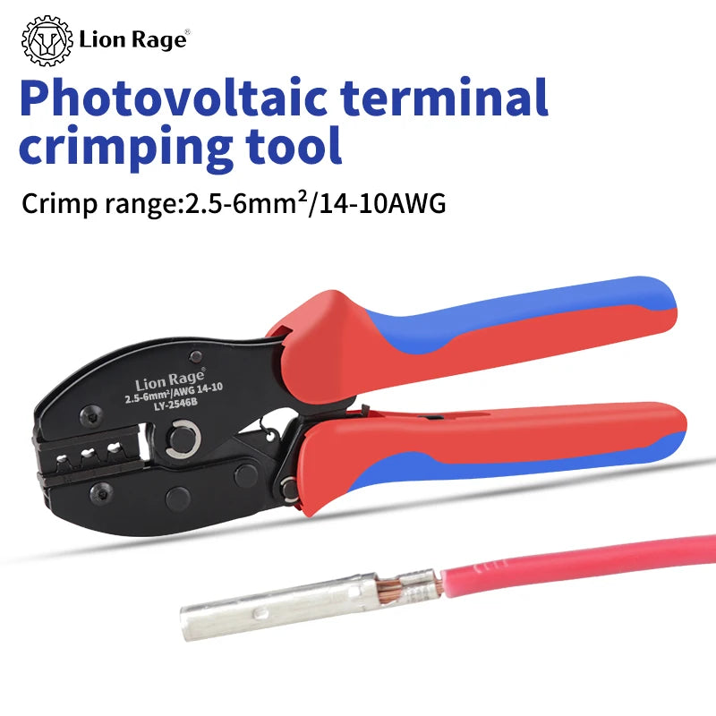Solar photovoltaic tool MC4 terminal crimping pliers LY-2546B solar panel waterproof connector tool pliers 2.5/4/6mm ² 14-10AWG