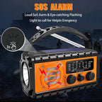 20000mAh Solar Hand Crank Radio Emergency Radio FM AM/WB/NOAA Weather Radio USB Rechargeable Flashlight SOS Alarm Power Bank