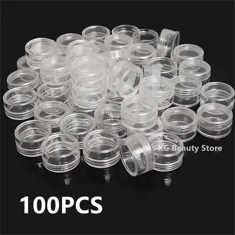 50/100/300pcs 5g Transparent Cosmetic Bottles Containers Pot Sample Clear Cream Jar For Nail Arts Small Clear Can Tin For Balm