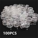 50/100/300pcs 5g Transparent Cosmetic Bottles Containers Pot Sample Clear Cream Jar For Nail Arts Small Clear Can Tin For Balm