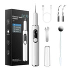 Electric Dental Cleaner with Metal Dental Mirror & Charging Cable, 5 Modes, Gum Protection (No Gum Pain) Home Teeth Tool