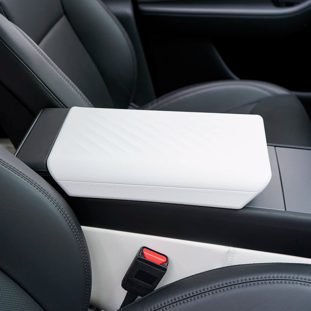 Tesla Center Console Armrest Lid Cover, TPE, Black or White, for Model Y/3 Highland
