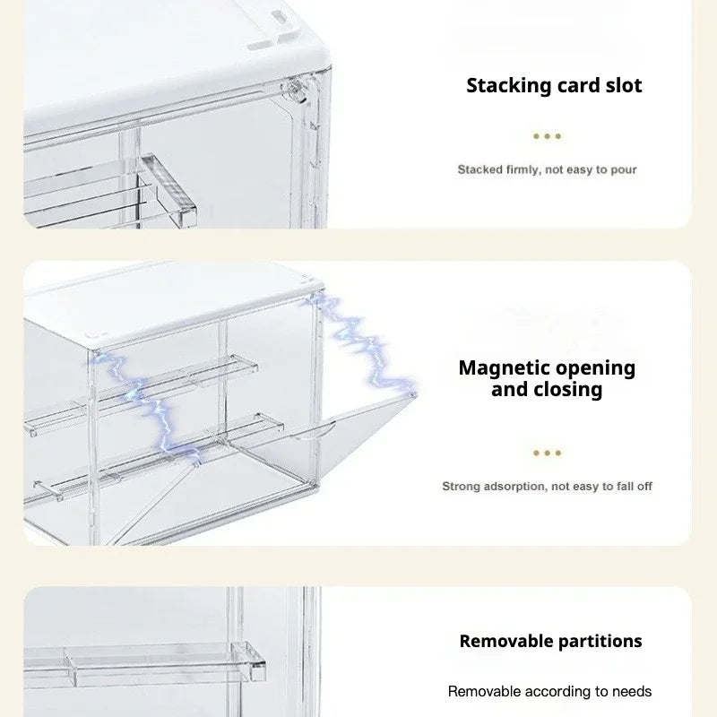 Acrylic Display Organizer Shelf for Collectible Figures & Blind Box Toys, 1pc Clear/White