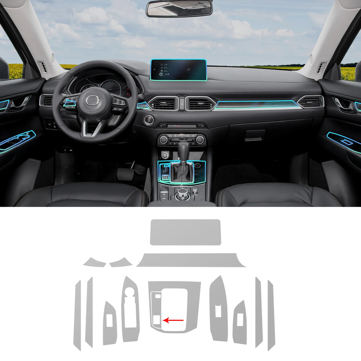 For Mazda CX 5 2023-2025 Car Interior TPU Protector Anti-scratch Film Auto Protective Transparent Anti-tear Stickers Accessories