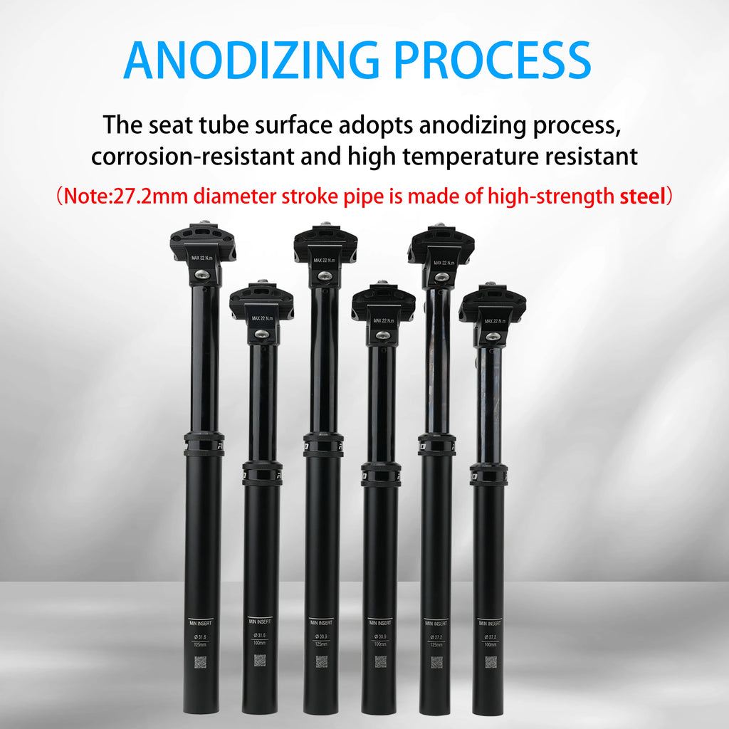 RIRO Bicycle Dropper Seatpost 27.2/30.9/31.6mm 100/125mm Travel Hydraulic Manual Height Adjustable MTB Road Bike Seat Tube