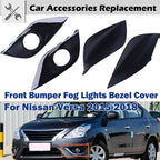 Fog Light Bezel Frame Cover for Nissan Versa 2015-2018, Left/Right/Pair, With/No Lamp Hole