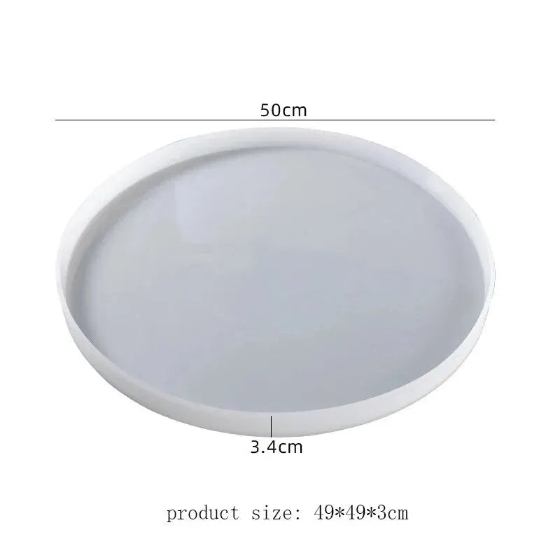 60cm Ocean Big Round Rectangle Table Resin Mold Oversize Round Table Ornaments River Table Silicone Mold Resin Casting Making