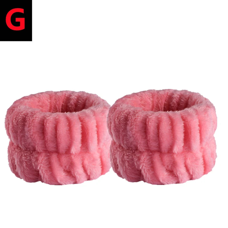 4/2PCS Wrist Washband Microfiber Wrist Wash Towel Band Wristband Scrunchies Wash Face Absorbent Wrist Sweatband Women Headband