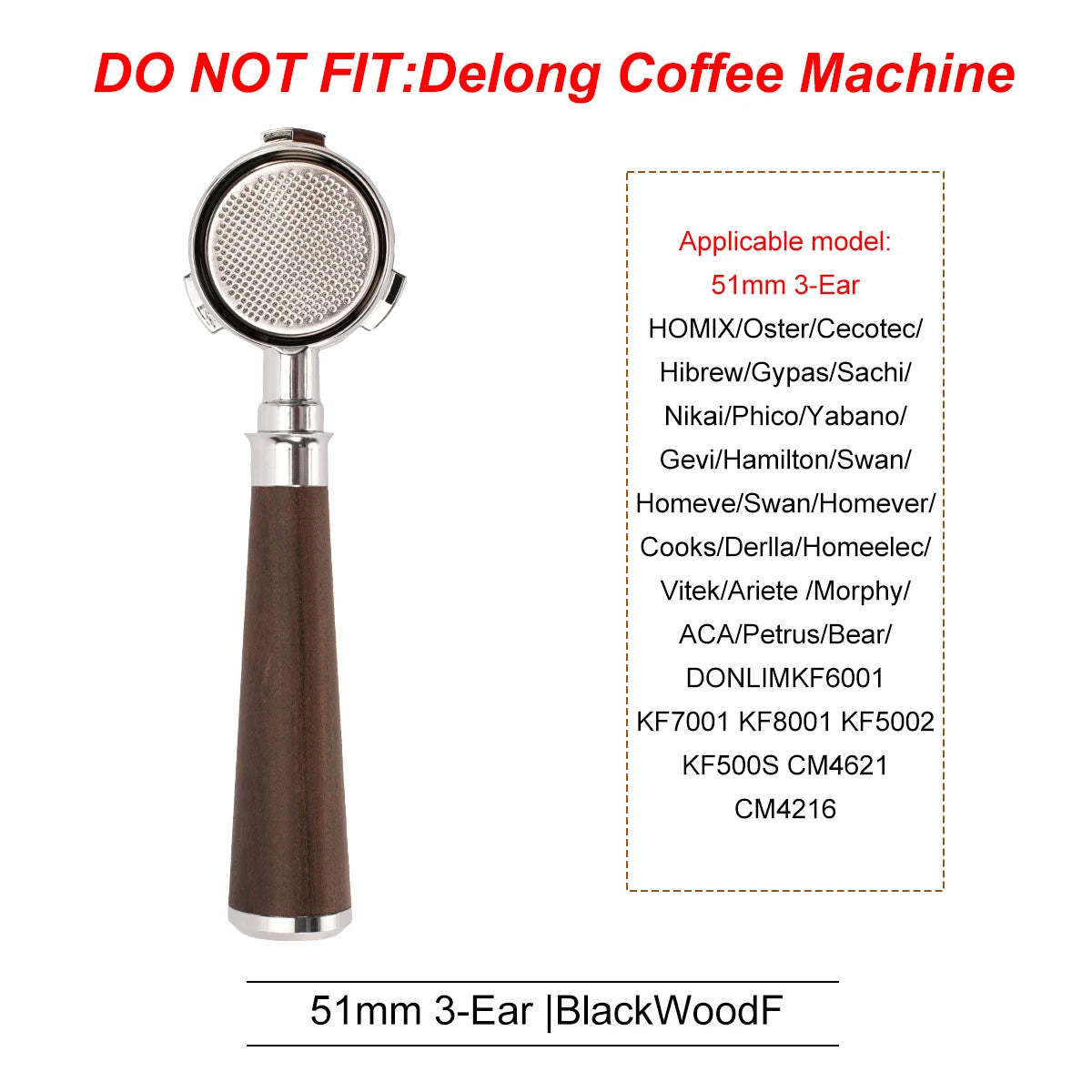 51mm Coffee Bottomless Portafilter With Filter Basket For Homix H11 Oster Cecotec Hibrew Espresso Machine Handle Cafe Tools