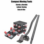 6pc Furniture Mover Set with Lifter Lever and Wheel Dollies for Heavy Moving