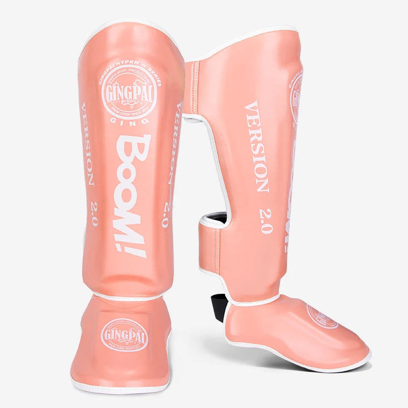 Muay Thai Shin Instep Guards Thickened Leg Protectors, Sanda Boxing Taekwondo, S-L, Multi-Color
