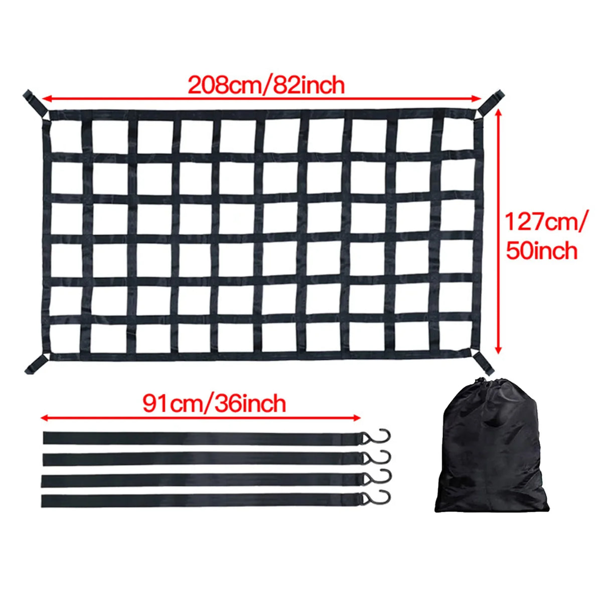 Heavy Duty Roof Rack Cargo Net PVC Webbing Truck Pickup SUV Van Cargo Safetyweb Control Net For Car Roof Car modification parts