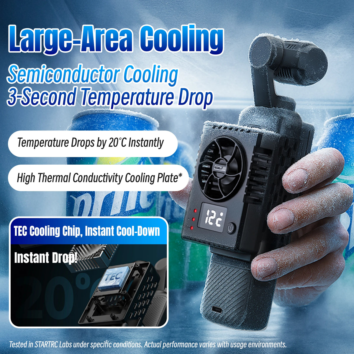 Ice Core Cooler Radiator For DJI Pocket 3 Silent Smart Cooling Fan 3-Speed Adjustable Heat Sink Anti-Scratch Camera Accessories