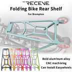 RECEVC Folding Bicycle Rear Rack Luggage Carrier BMX Baggage Rack Bike Aluminum Alloy Luggage Carrier Rear Shelf for Brompton