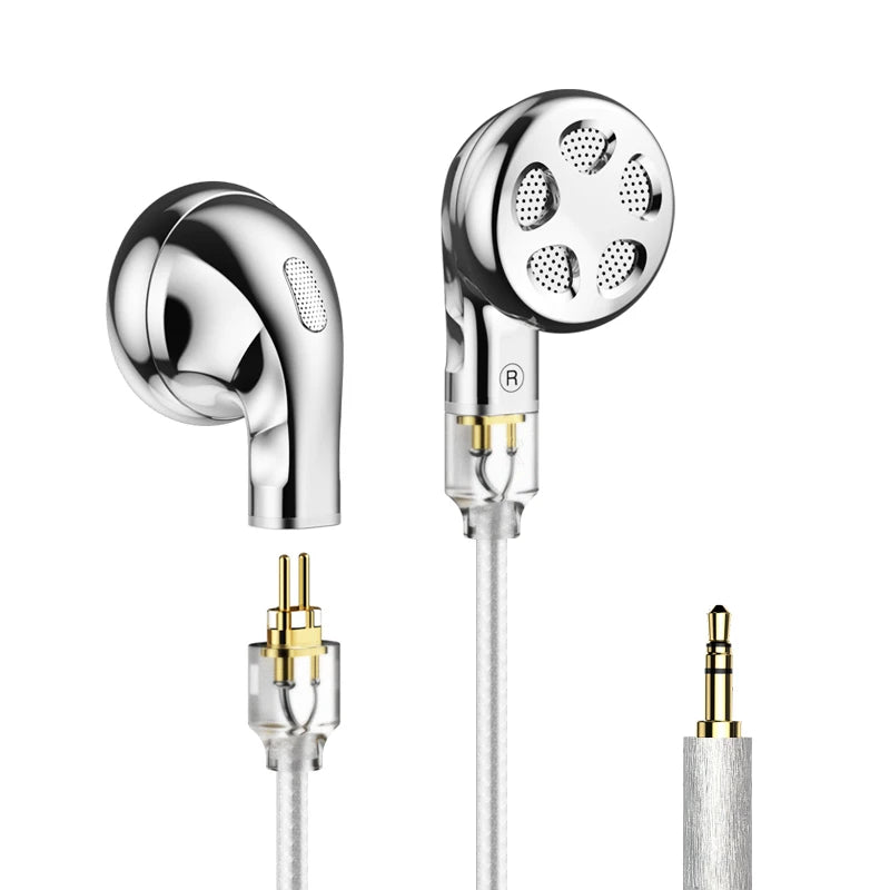 TRN Seahorse Pro flat-head earbuds 14.2mm dynamic driver metal earphones 3.5mm/4.4mm