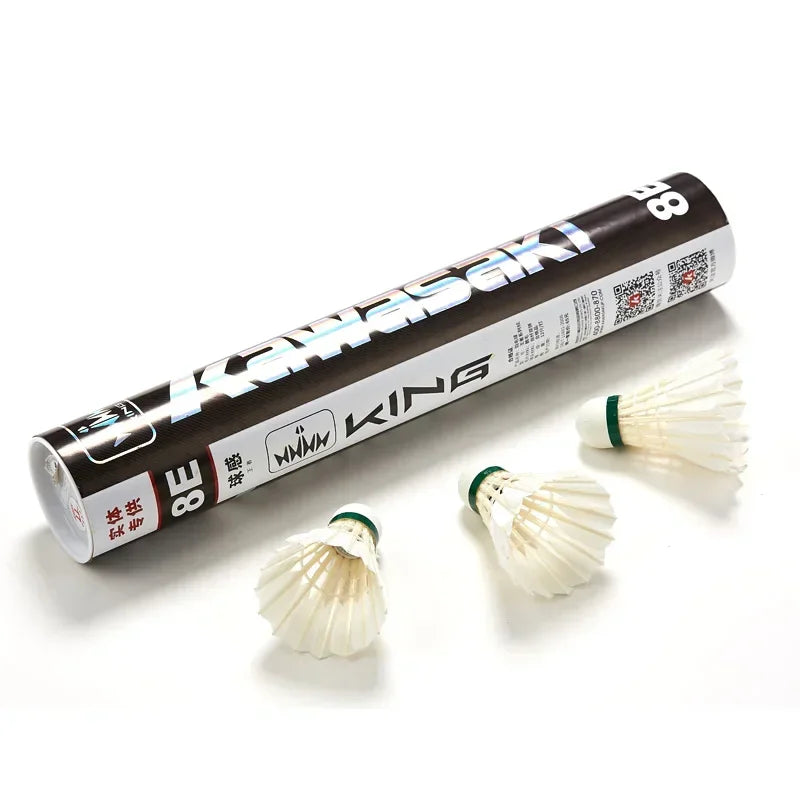 Kawasaki Badminton Shuttlecock Feather for Clubs&Training KING 8E/10E Goose Feather Badminton Ball Durable Shuttlecock Badminton