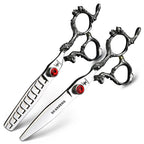 6 "7" Dragon Handle Japanese 440C Steel Barber Scissors Professional Cutting and Thinning Scissors