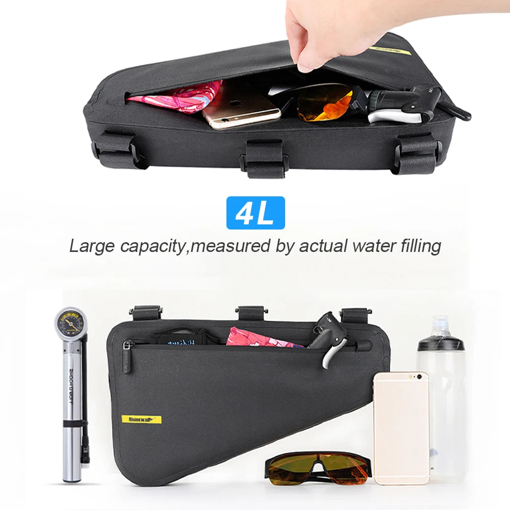 Ultimate Cycling Gear: Waterproof Rhinowalk 4L Frame Bag for Easy Organization