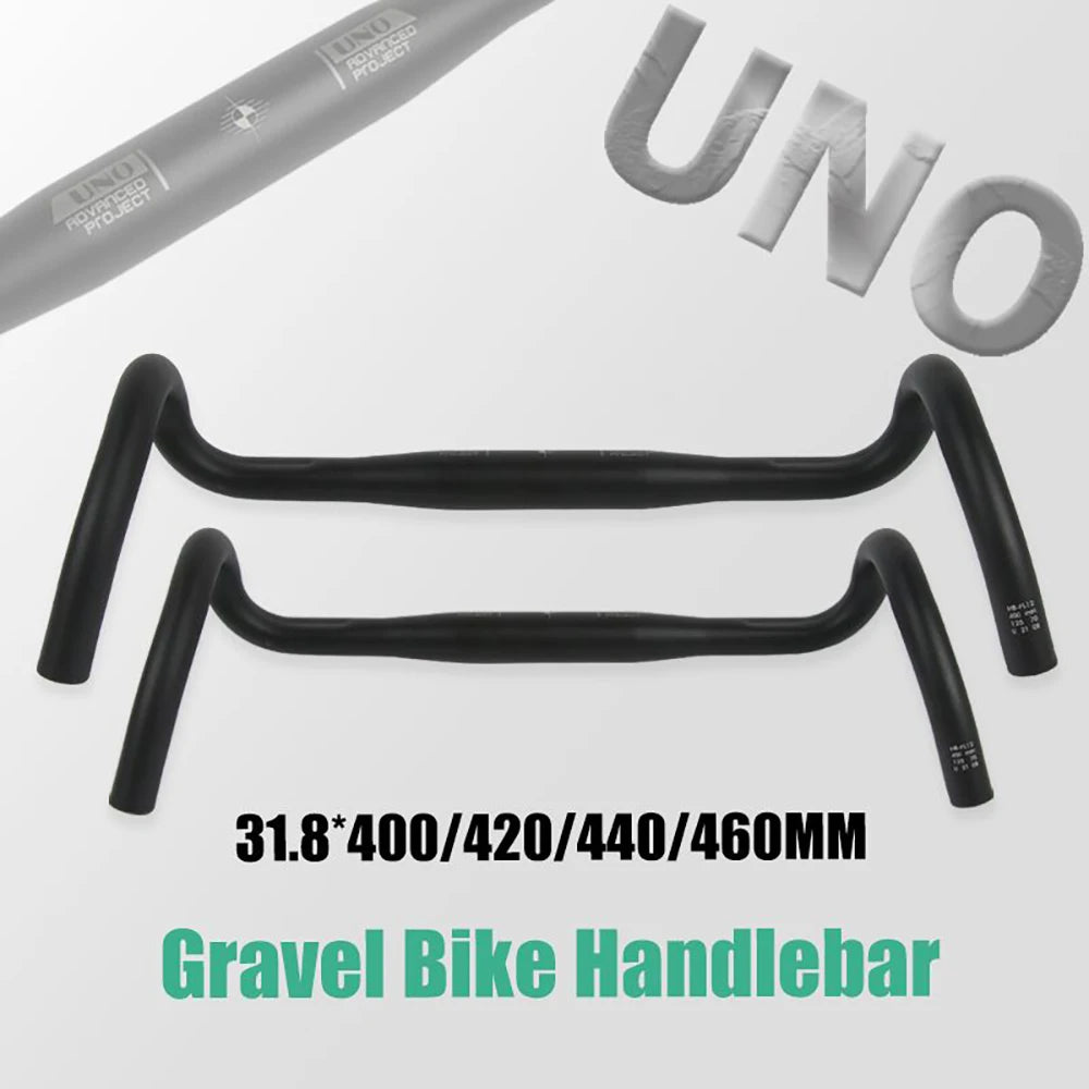 UNO FL12 Gravel Bike Handlebar 31.8x400/420/440/460mm Outer Drop Bar Ultralight Bicycle Handle Road Bicycle Flared Bar