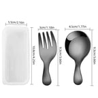 Stainless Steel Tableware Set Spoon Fork 2Pc Portable With Box Outdoor Camping Cutlery Lunch Hiking Camp Cooking Travel Flatware