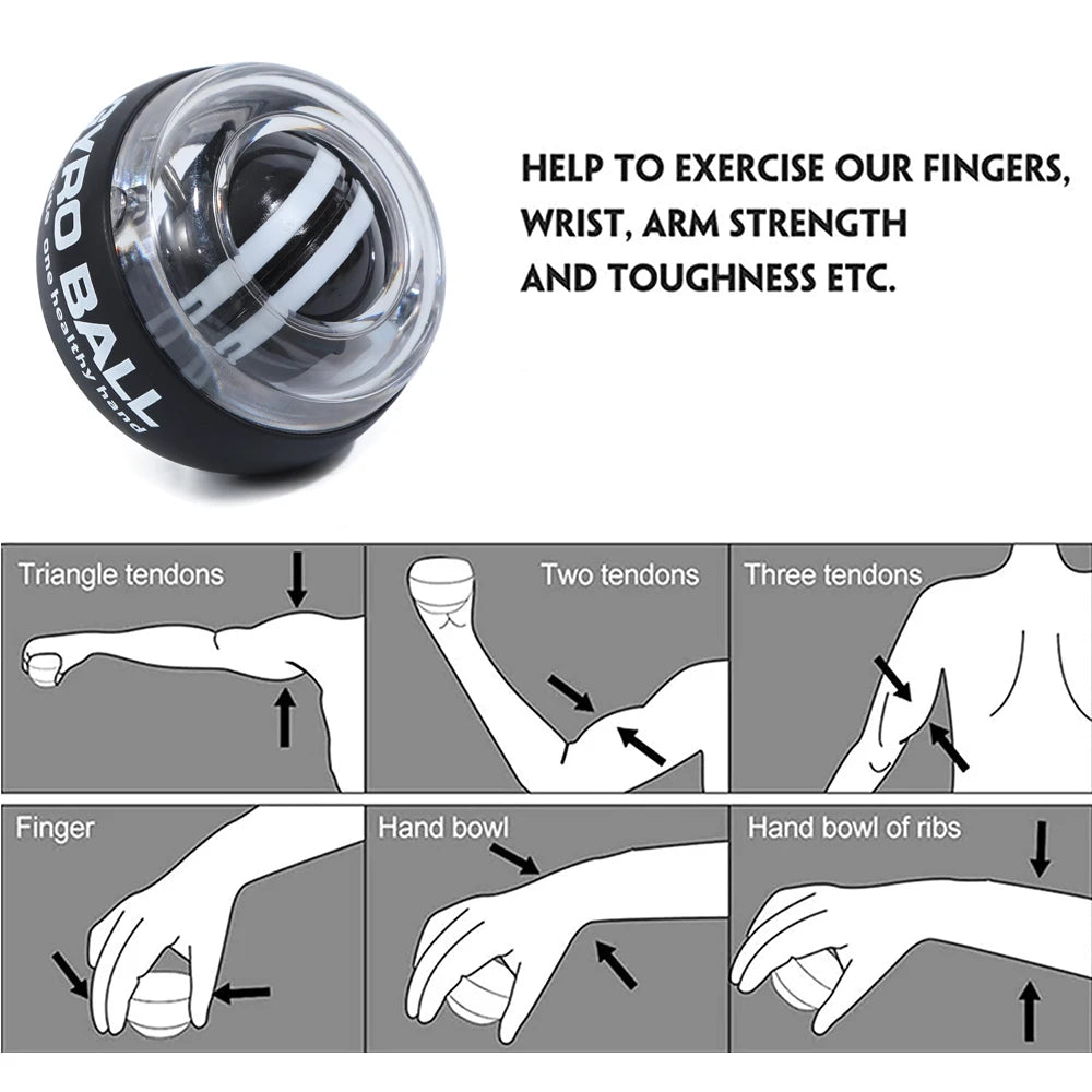Self-Starting Wrist Ball-Lightweight Portable Silent Stress Relief Tool for Daily Use Non-Slip Hand Trainer for Office/Gym/Home