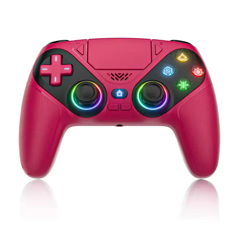 PS5 wireless controller gamepad with turbo, vibration, programmable buttons, RGB light