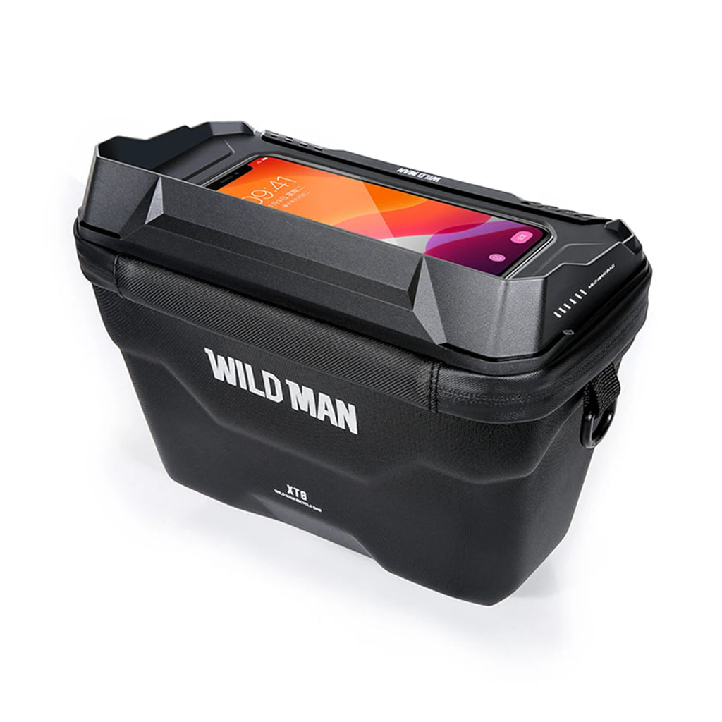 WILD MAN XT8 EVA Handlebar Bag for E-Scooters/Foldable Bikes – Waterproof TPU Touch Screen, Quick-Release Mount