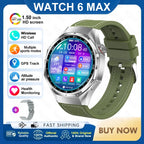 2026 New Watch 6 Max Smart Watch Men GPS Altitude Air Pressure Heart Rate Health Monitoring Bluetooth Call Business Smartwatch